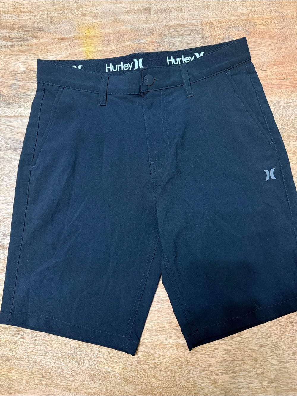 Hurley Men's Black Flat Front Athletic Shorts
